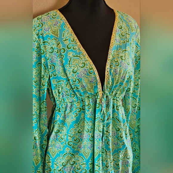 [Victoria's Secret] Floral Tunic/Cover-Up Cinched Tie Below Bust《M/L》 - Picture 2 of 16